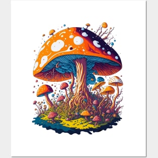 Magic Forest Mushrooms Posters and Art